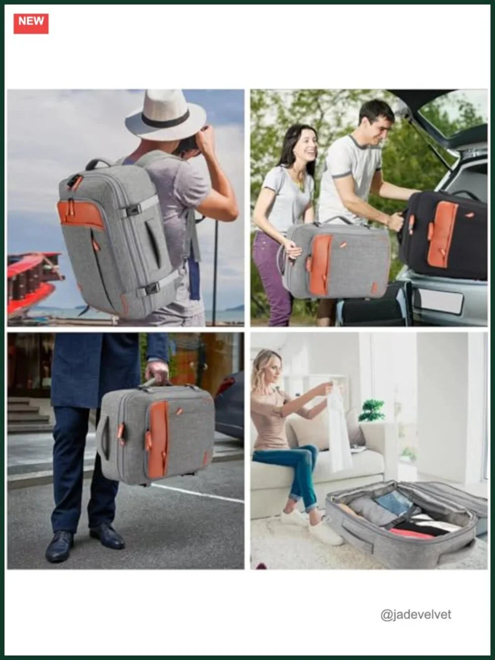 Extra Large 40L Expandable Travel Backpack with 4 Packing Cubes, Laptop